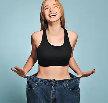 Online weight loss program slide highlighting patient success story